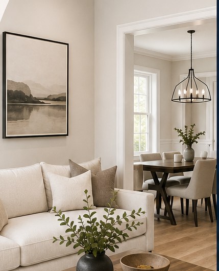 Freshly painted living room interior